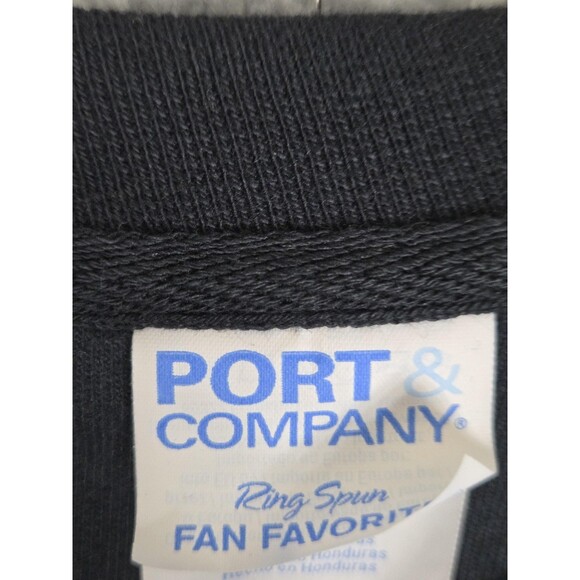 Port & Company Sweatshirt S Black Crewneck Skeleton Coffee Graphic Dark Goth - Picture 5 of 6